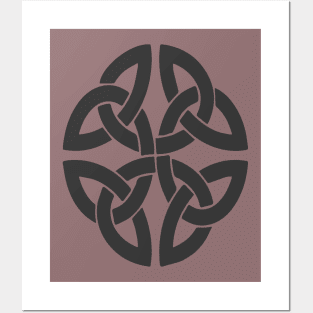 Celtic Dara Ancient Oak Knot In Gray Posters and Art